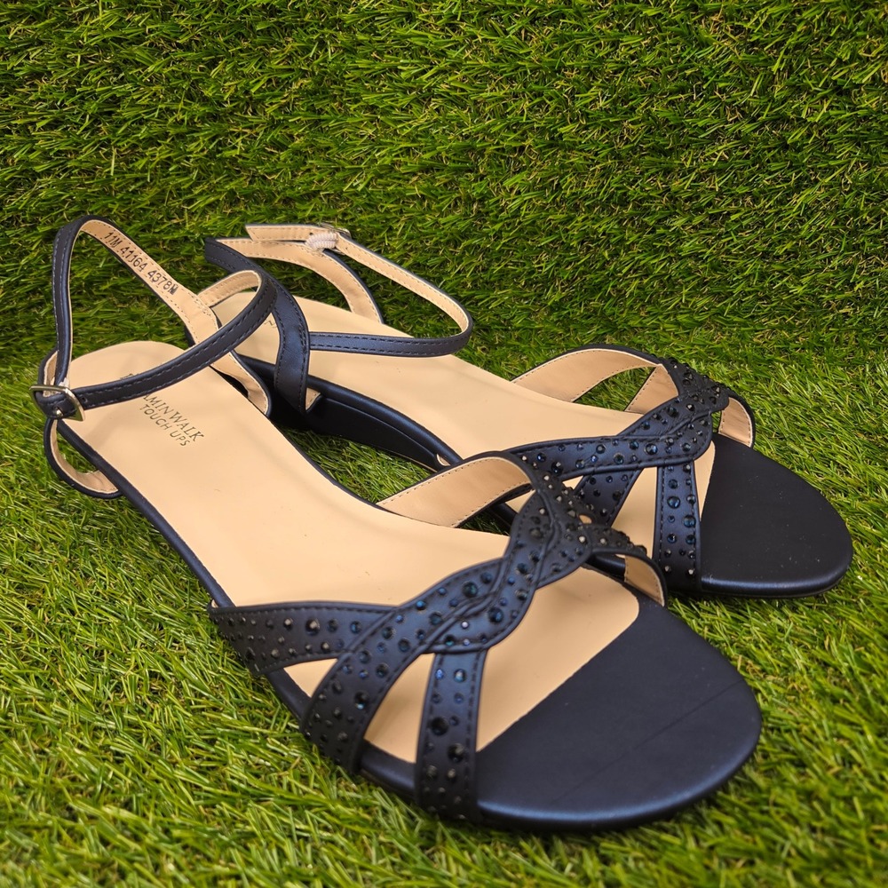 Touch Ups by Benjamin Walk Lena Rhinestone Wedge Sandals Navy Women's SIZE 11